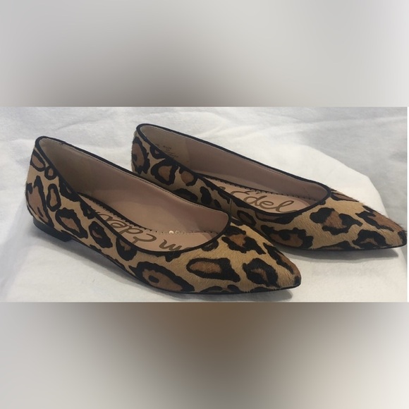 Sam Edelman Rae Leopard Print Pony Hair Flat Sz 5 - Picture 3 of 6